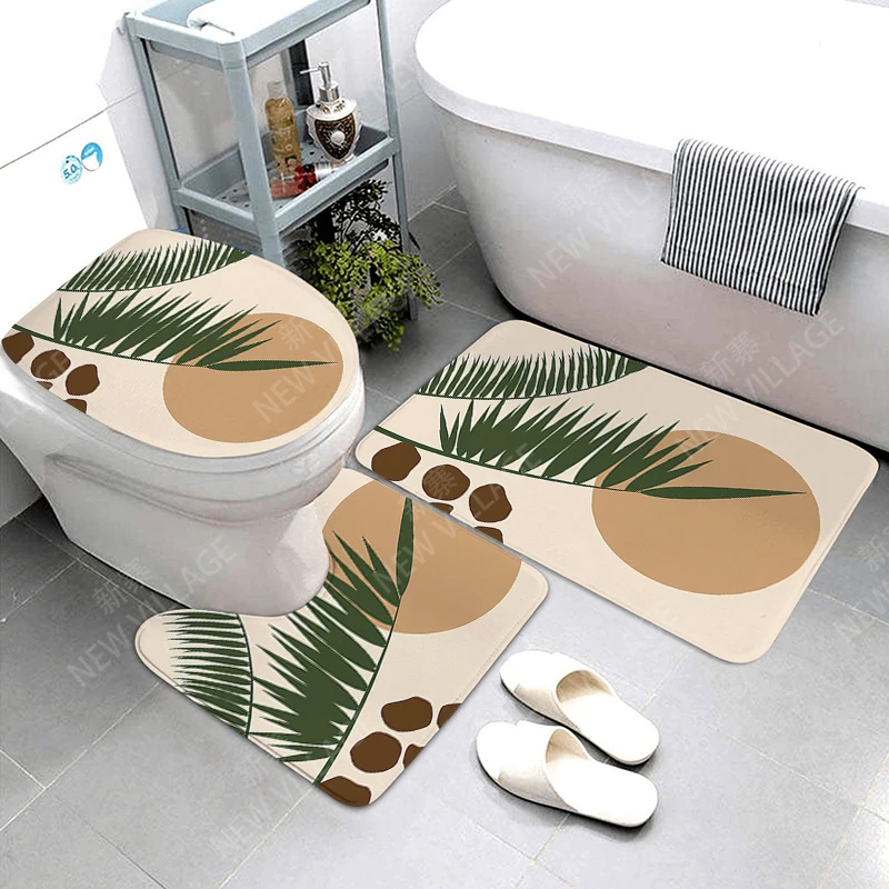 Anti-slip Bath Mat plant Bathroom Rug Shower Mat Decorative Absorbent Foot Mat Entrance Bathtub toilet rug boho Nordic leaf