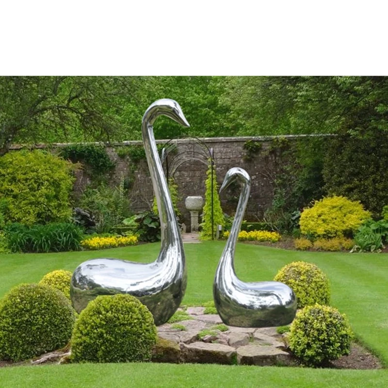Stainless Steel Swan Landscape Pool Garden Animal Decoration Ornament Sales Office Hotel Clubhouse Outdoor Sculpture