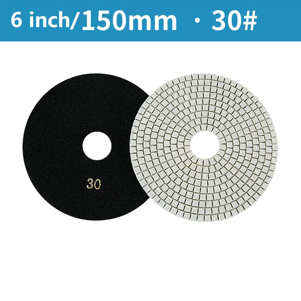 

2 шт. 6 дюймов/150 мм полировальная подушечка из смолы 30 # ,50 # ,100 # Для сухой/влажной полировки или подушечек Гибкие шлифовальные диски для переходного инструмента