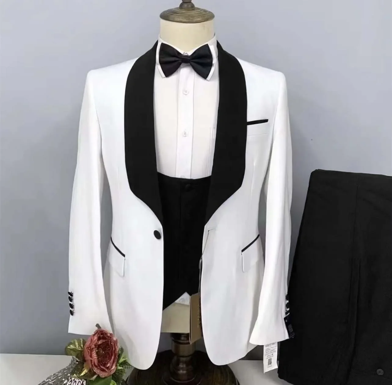 

Men's Wedding Suits Dress Fashion Slim Groomsmen Groom Tuxedo Jacket Elegant Party Prom Blazer Vest Pants 3 Piece Set