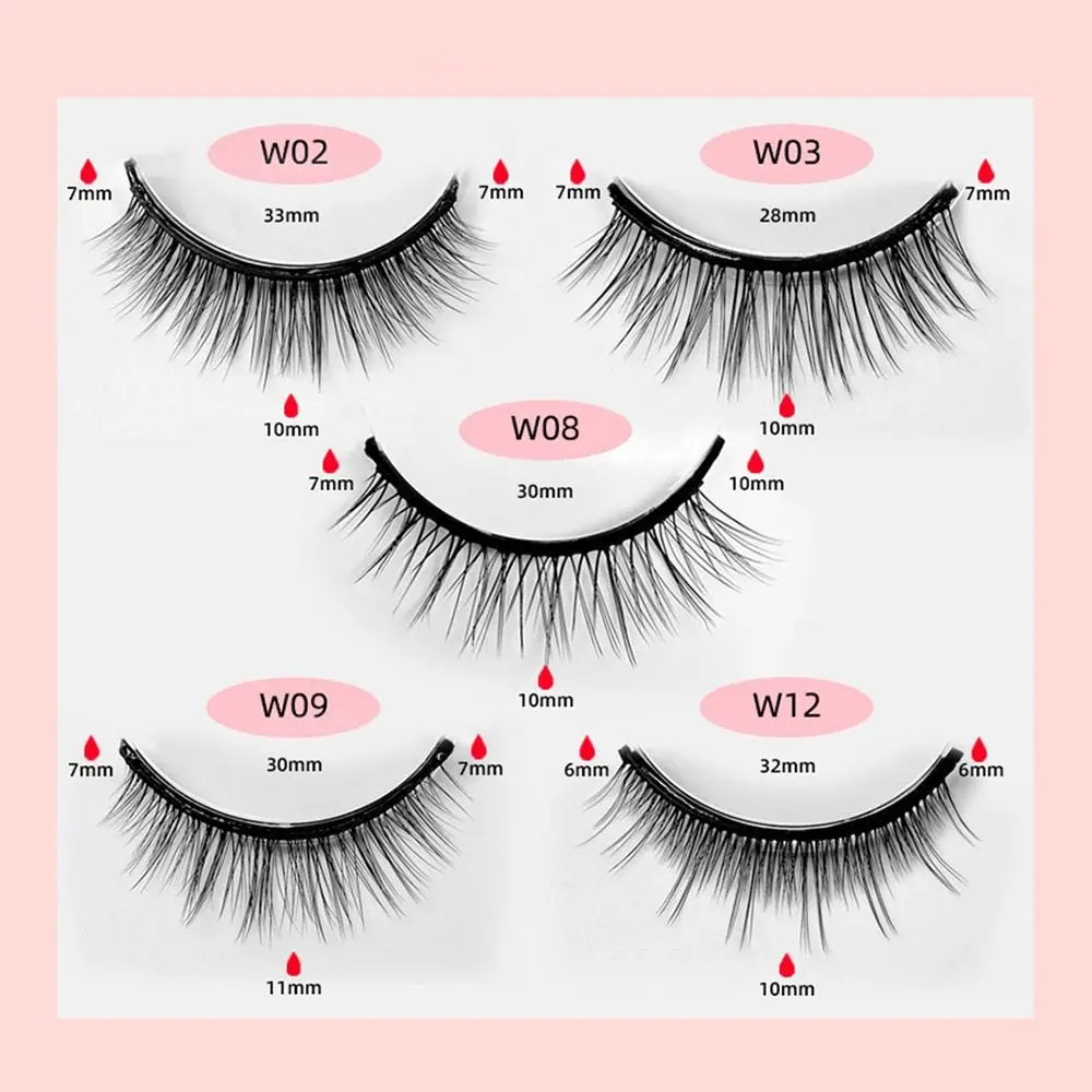 Faux cils de vison réutilisables faits à la main, auto-adhésifs, non adhésifs, 3D, sourire naturel, imperméable, outil de maquillage pour femme, 3 paires