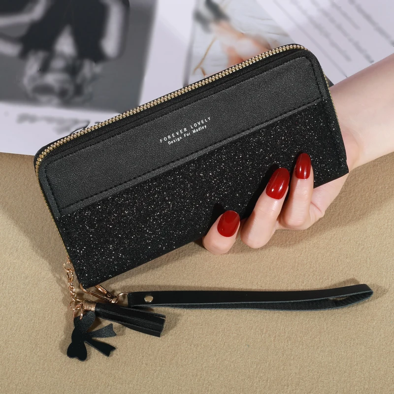 Fashion Zipper Wallet Ladies Long Wallet Tote Bag Coin Card Holder PU Leather Wallet Wallet