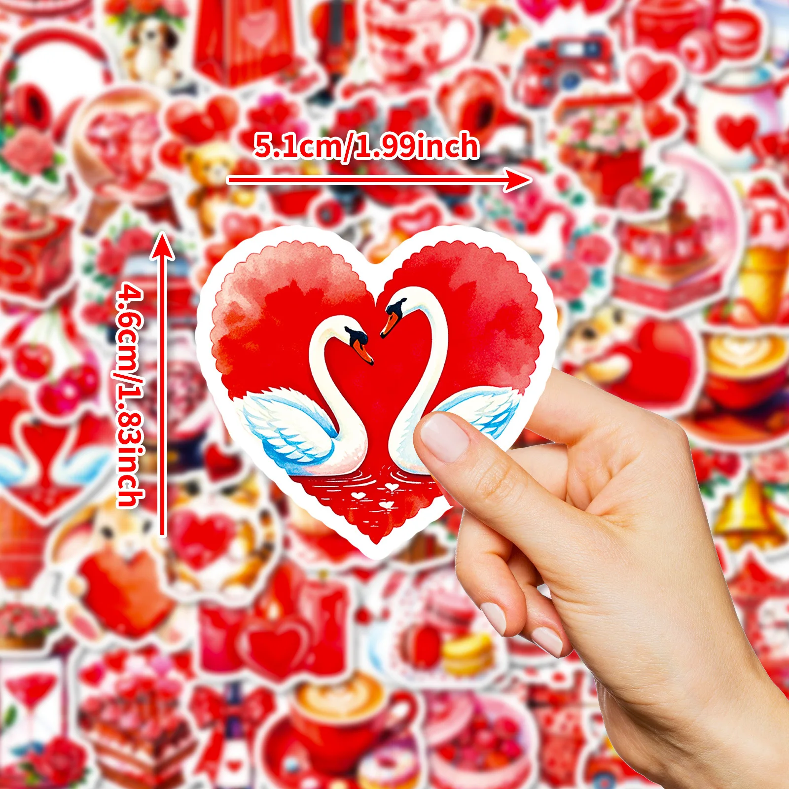 56 قطعة من ملصقات الكتابة على الجدران الجديدة من سلسلة اعتراف الأحمر اللطيفة لمحبي الرسوم المتحركة هدية رومانسية ملصقات تزيين لدفتر القرطاسية