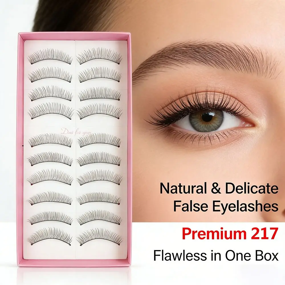10Pair/Box Trendy Black Natural False Eyelashes 10/13MM Curvature C DIY Lashes Extension Easy To Wear Cos Fake Eyelashes Daily