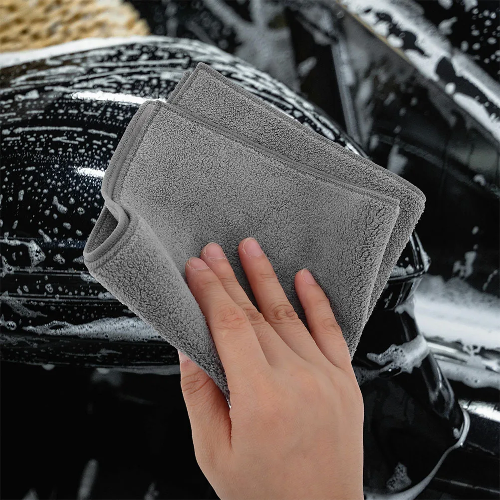 

2Pcs Thick Microfiber Car Soft Absorbent Drying Cloths Car Wash Detailing Interior Cleaning Accessories for Cars