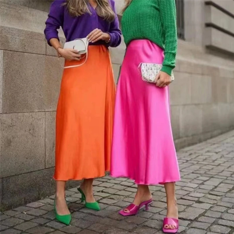 Realeft Elegante Vlek Vrouwen A-Lijn Midi Rokken 2024 Nieuwe Lente Zomer Zeemeermin Hoge Taille Modieuze Paraplu Vrouwelijke Rokken