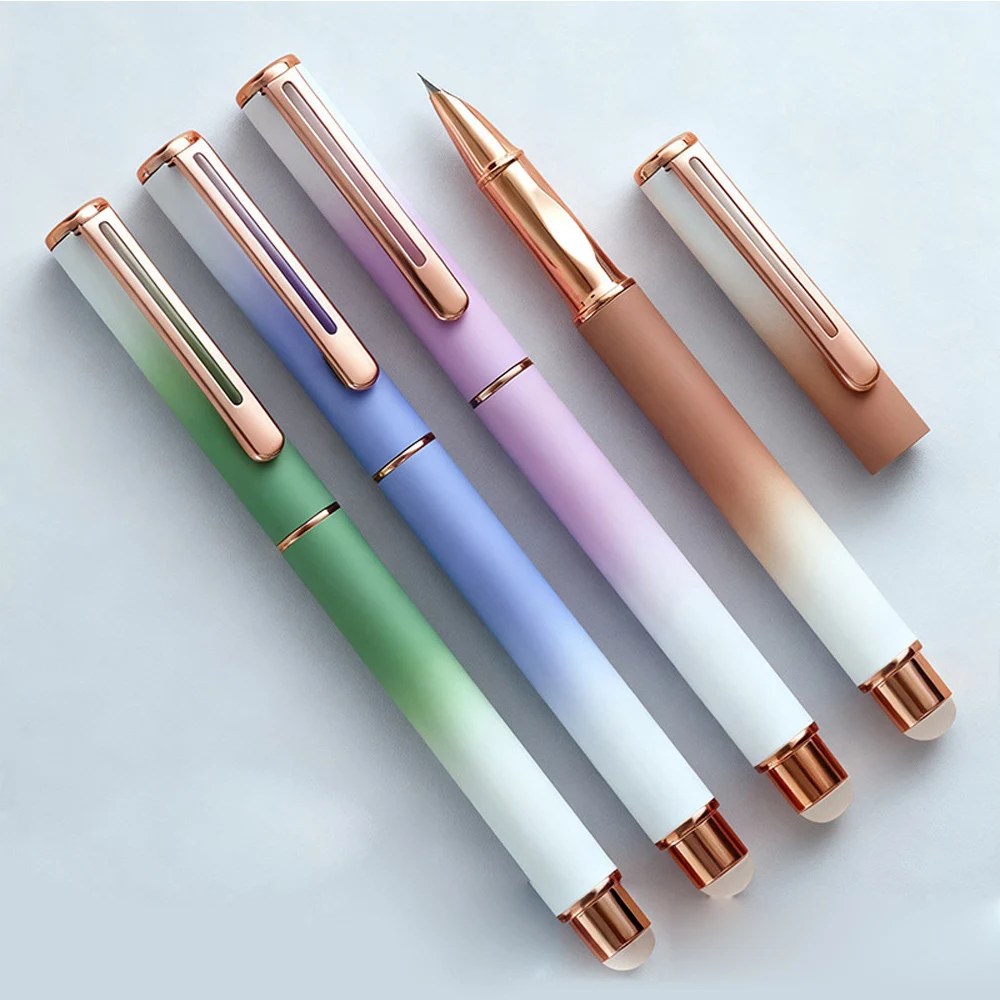 1P Erasable Fountain Pen Carving Logo Upright posture Custom Name Business Gift Office School Anniversary Replaceable Ink Bag ﻿