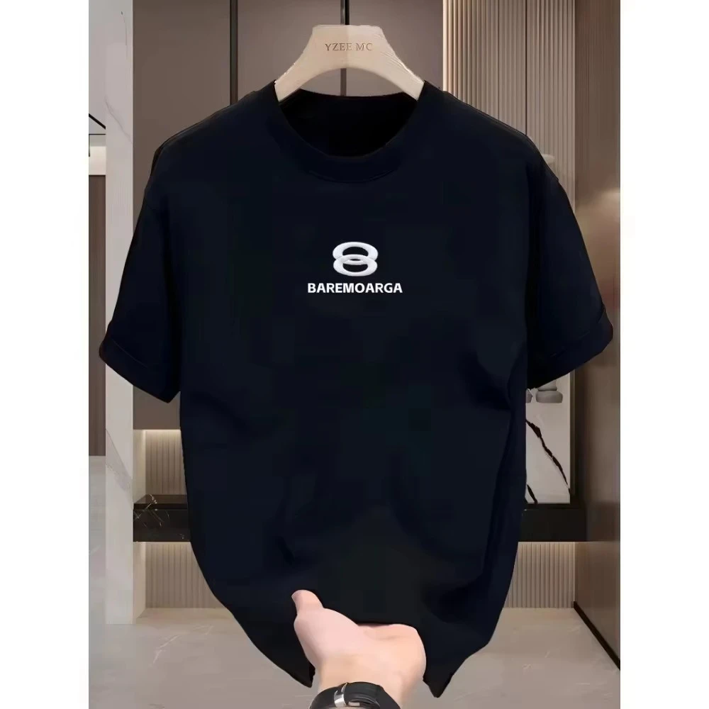 New Summer Men's Pure Cotton Short-sleeved T-shirt with Cotton Letter Print T-shirt Suitable for Both Men and Women,casual Style