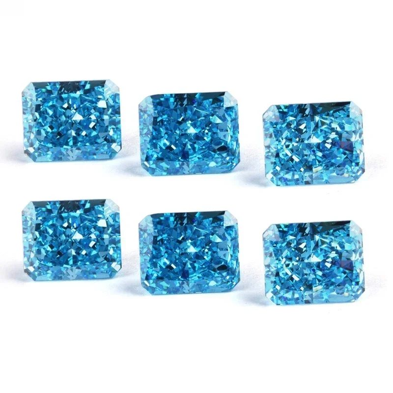 

Cubic Zirconia Aquamarine Radiant Crushed Ice Cut Cubic Zirconia Gemstones Zircon CZ 4K Cutting 5A+ Quality Diy Jewelry