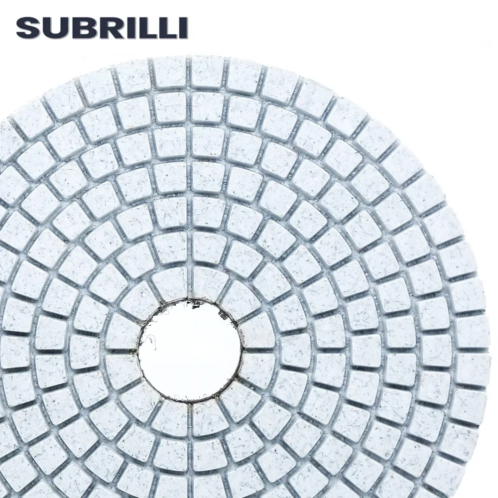 SUBRILLI 4 "сухой и влажный шлифовальный диск для бетона, шлифовальный диск, гибкий белый диск, зернистость 50-3000 #1 шт.