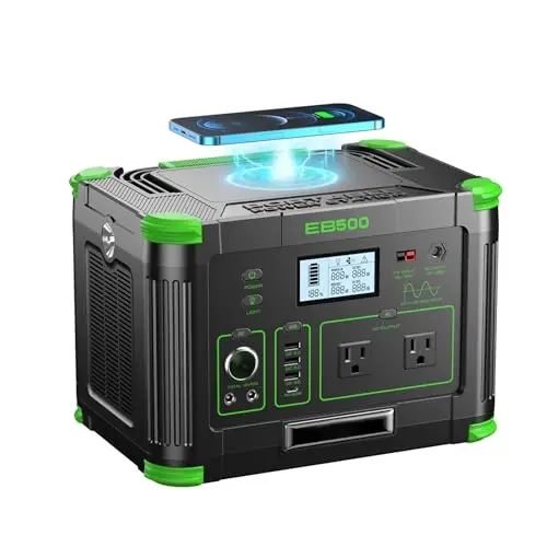 Portable Power Station 500W, 519.48Wh/140400mAh Solar Generator Backup | Lithium Battery Pack Power Supply with 2 AC
