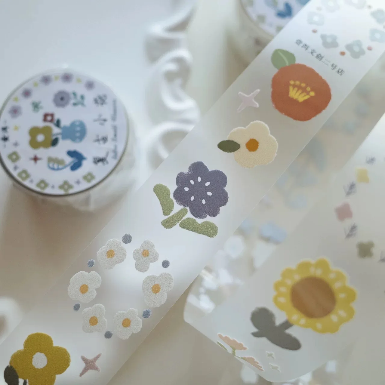 YiEr Studio Vintage Little Flower Washi PET Tape Planner DIY Card Making Scrapbooking Plan Decorative Sticker