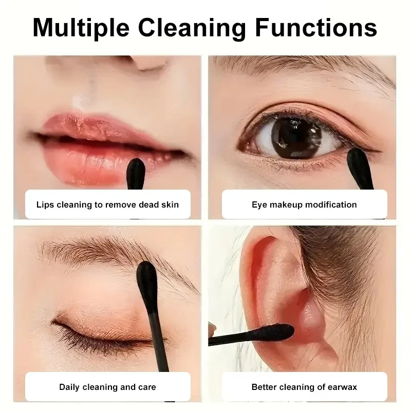 Coton-tige en spirale 2 en 1 à Double tête, 100 pièces, cuillère de nettoyage des oreilles jetable, élimination des points noirs, choix de coton, fournitures de soins de beauté