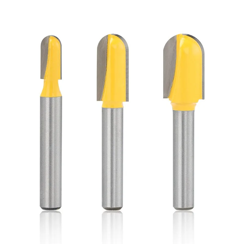 6Pcs Wood Router Bit Set 3Pcs V‑Groove Bits +3Pcs Core Box Round Bottom Bits Slotting Corner Milling Cutter for Wood Trimmer