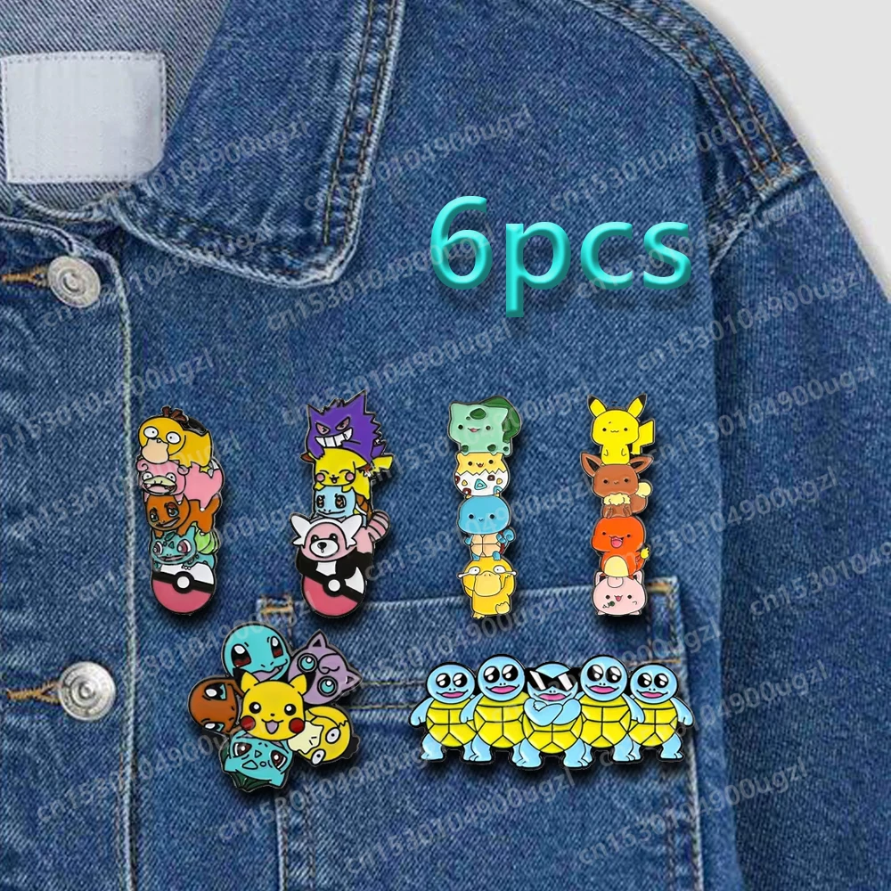 Pokémon Anime Characters Brooches Backpack Cute Enamel Pin Badges Lapel Pins for Jeans Women's Clothing Adorn Jewelry Accessory