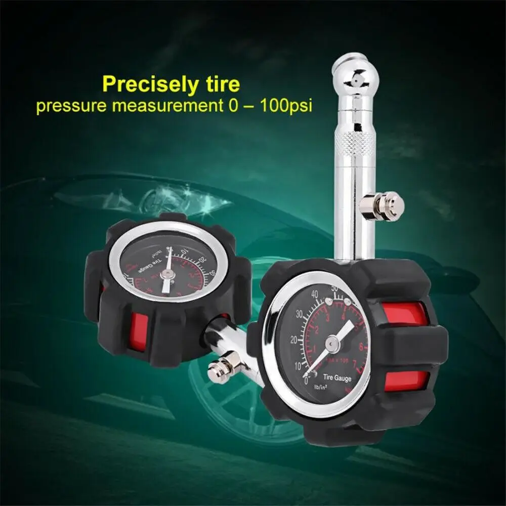 100 PSI Tire Pressure Gauge With Reset Function Heavy Duty Car Air Pressure Tyre Gauge Car Accessories