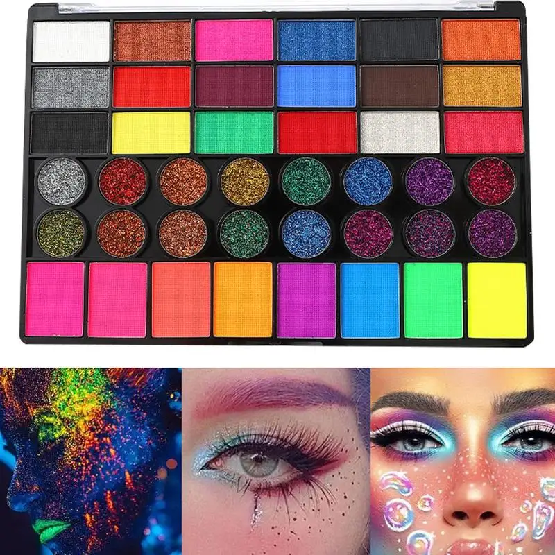 Halloween Face Body Painting Makeup Palette Art Paint  Glow Oil Painting Halloween Party Fancy Dress Makeup Paint Cosmetics