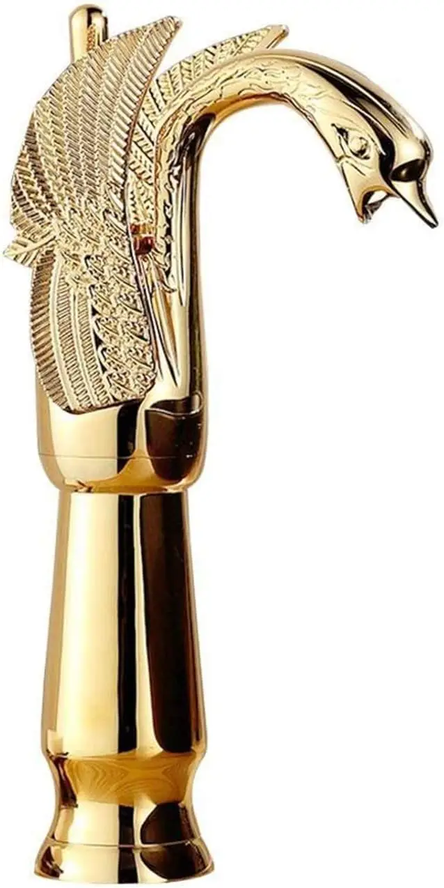 

Bathroom Vessel Sink Faucet Gold Swan Single Handle One Hole Tall Bathroom Faucet for Bowl Sink Faucet Deck Mount Lavatory Sink
