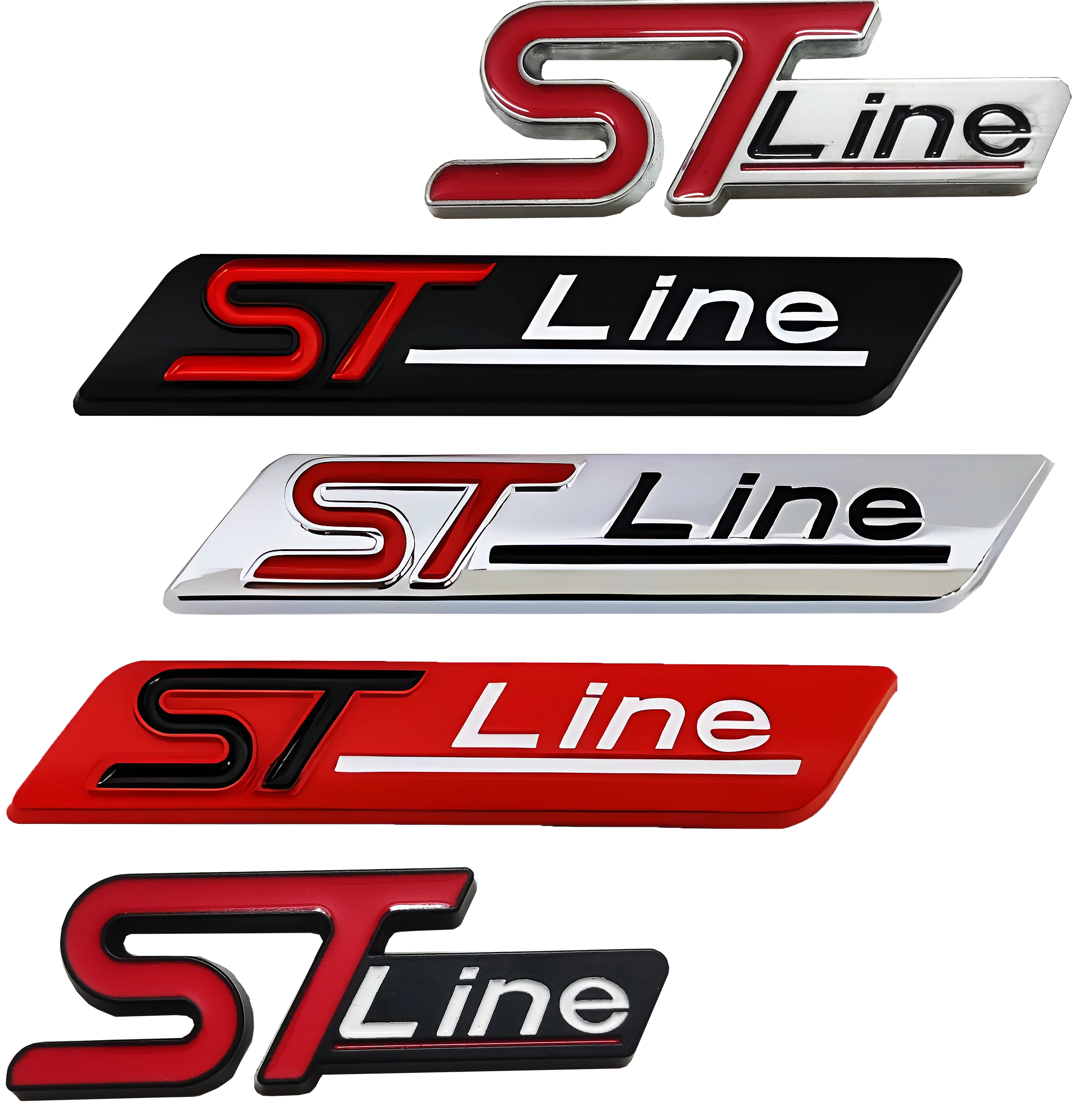 

3D Metal ST Line Logo Car Rear Trunk Badge Emblem Sider Fender Sticker For Ford ST Line Focus Fiesta car Sticker