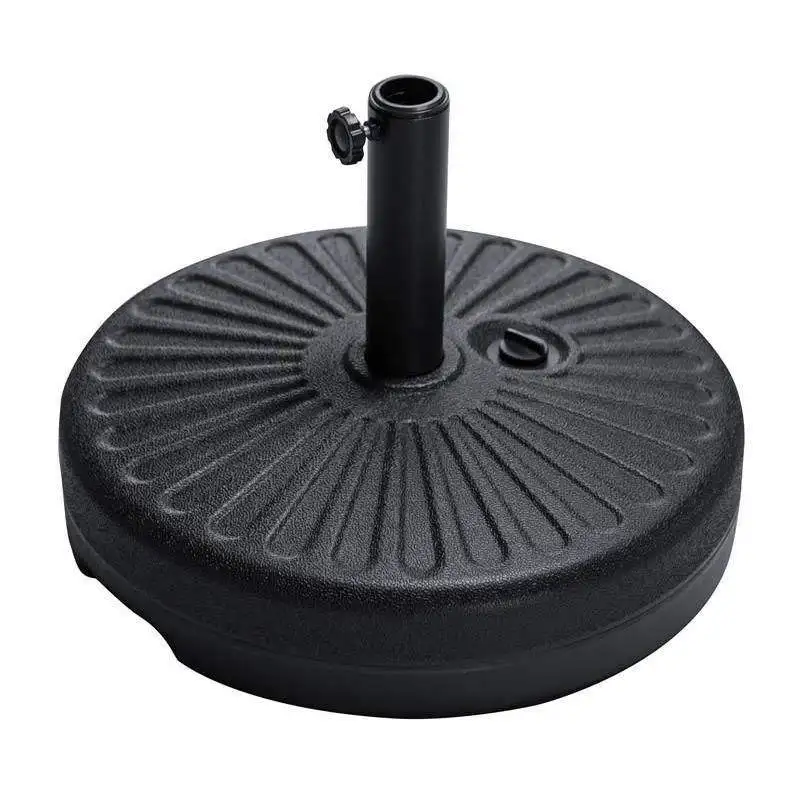 46LBS 20 Inch Round Water Fillable Umbrella Base Sturdy Plastic Windproof Parasol Stand for Balcony Lawn Courtyard Outdoor Use
