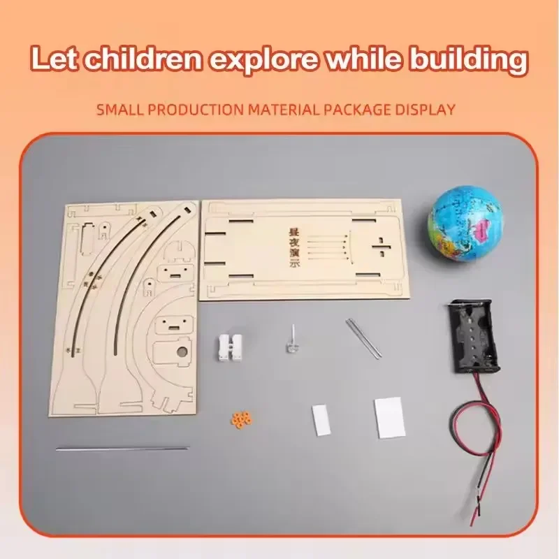 Crianças brinquedos científicos dia noite alteração globo engraçado auxiliares de ensino brinquedos educativos diy kit aprendizagem física tecnológica brinquedos