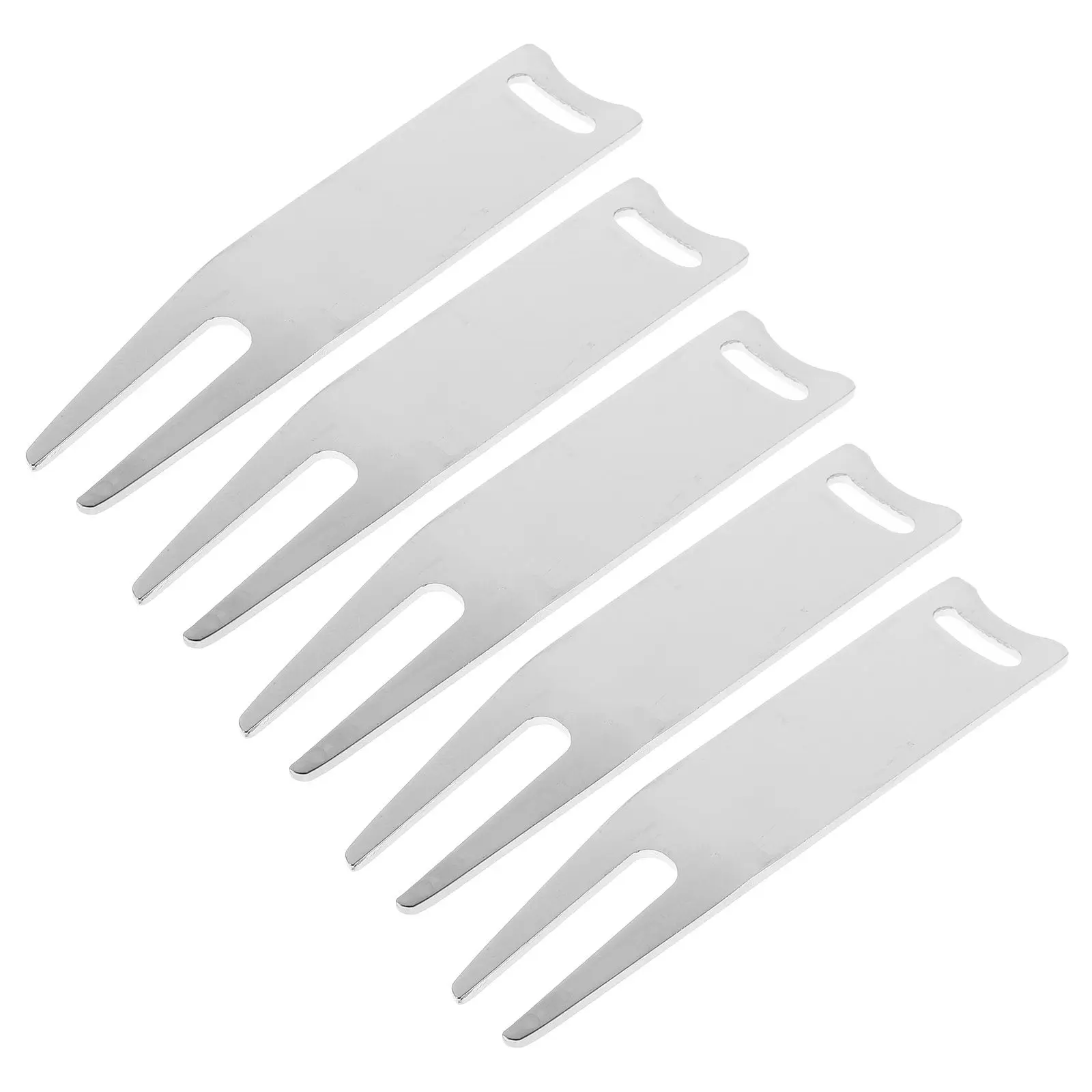 

6pcs Golf Divot Repair Tool Portable Metal Divot Fork Smooth Polished Surface Durable Professional Golfing Accessories Golf