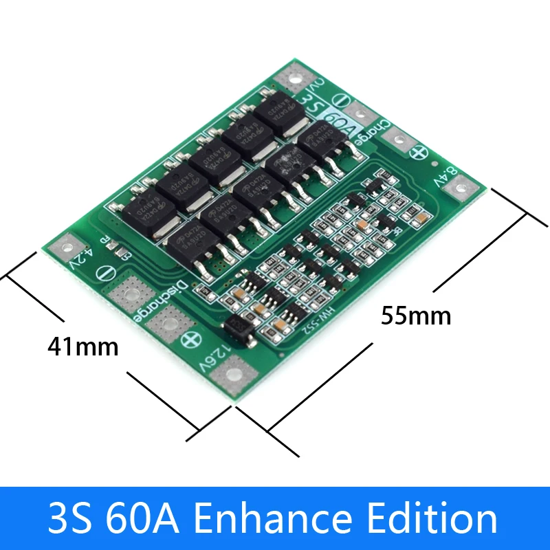 2S 3S 4S Li-ion lithiumbatterij 18650 Laderbeschermingskaart BMS 20A 25A 40A 60A Verbeter de balans met balans voor boormotor