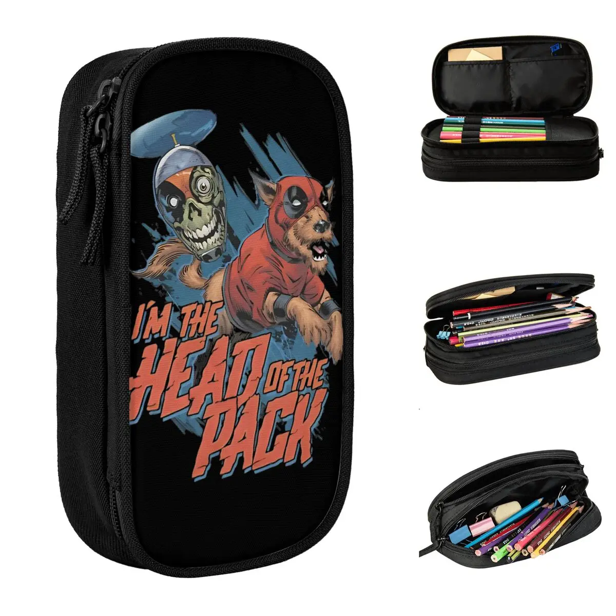 I'm The Head Of Pack Dogpool Pencil Case Pencilcases Pen Box for Student Large Storage Bags School Supplies Gifts Stationery