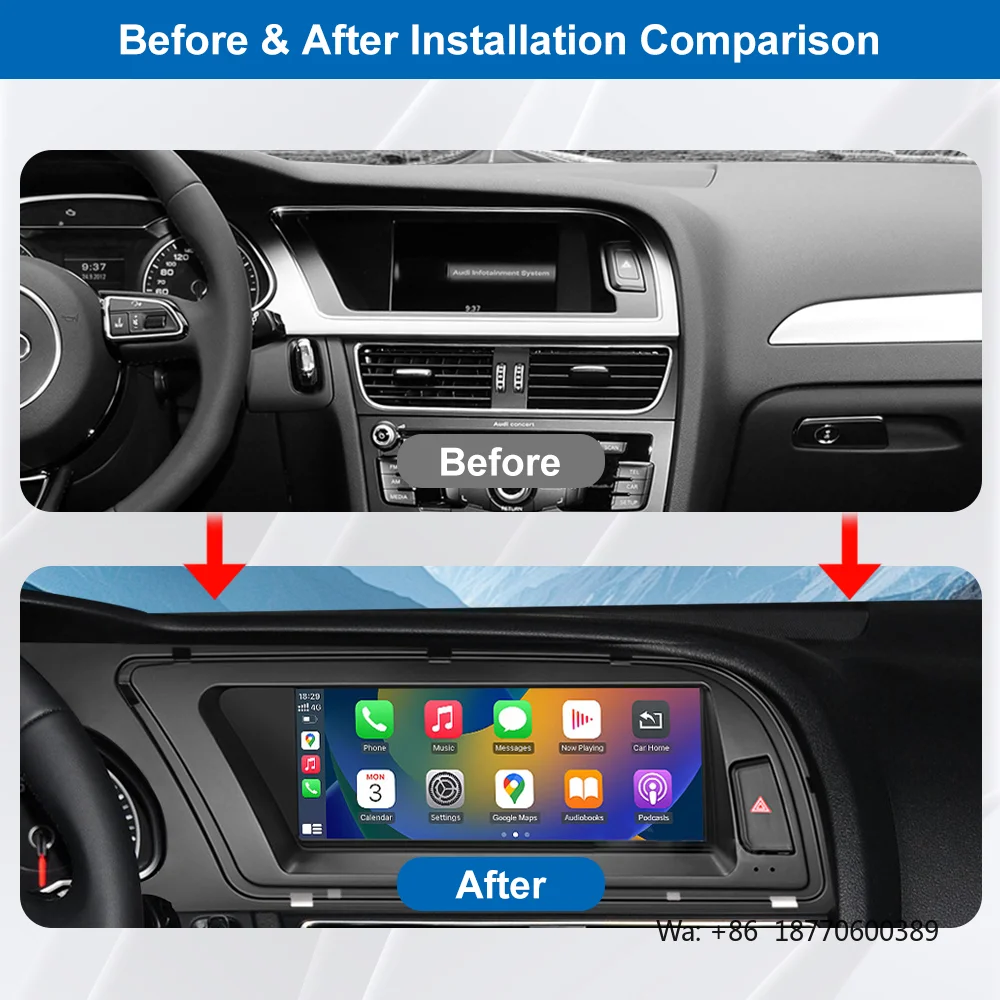 A4 A5 Car Radio Linux Bt-enabled Touch Screen Car Dvd Player Carplay DSP 8.8 Inch Multimedia Linux Car Stereo for Audi A4 A5