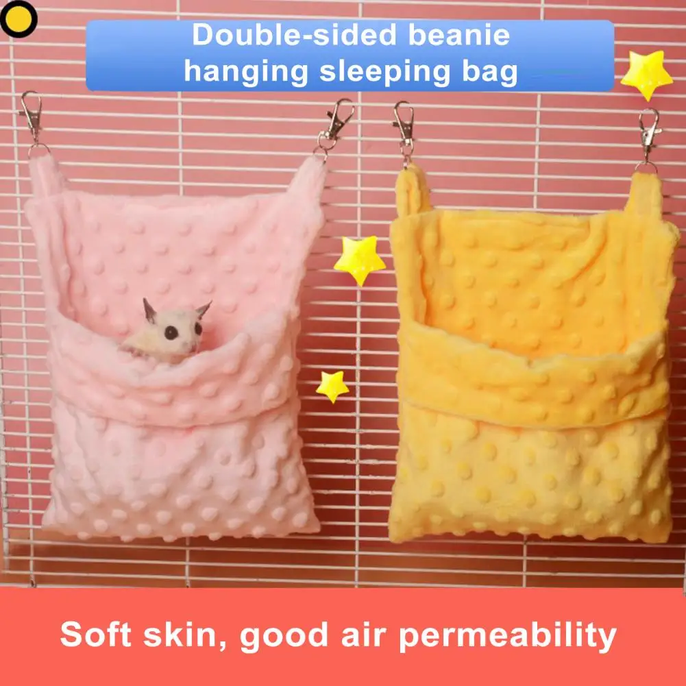 Double Sides Guinea Pig Hammock Small Animal Hideout Small Animal Hanging Hammock Rat Bunk Bed Soft Plush Hamster Nest