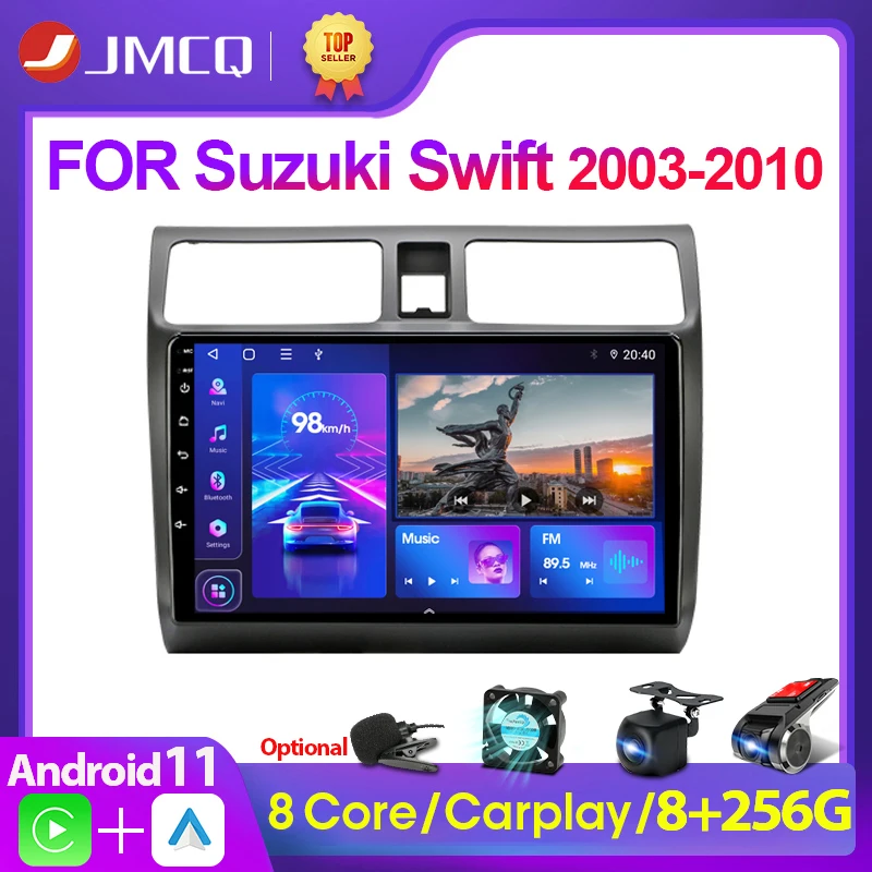 JMCQ 2din Android 11 Car stereo Radio Multimidia Video Player Navigation GPS For Suzuki Swift 2003-2010 4G DSP 2 din dvd CarPlay