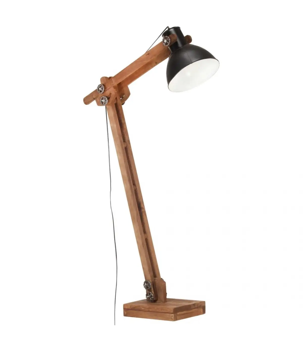 Black handle solid wood floor lamp lamps E27