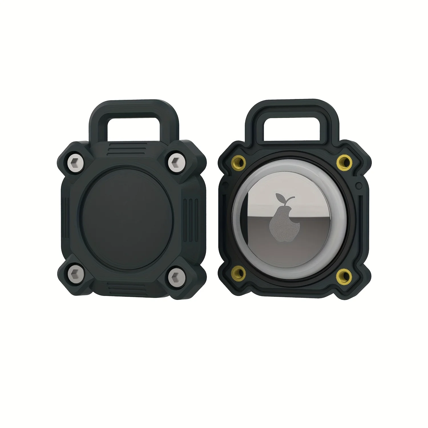 Portable label box fully covers and hides PVC hard shell, suitable for dog collars, backpacks, keys, suitcases-black/camouflage