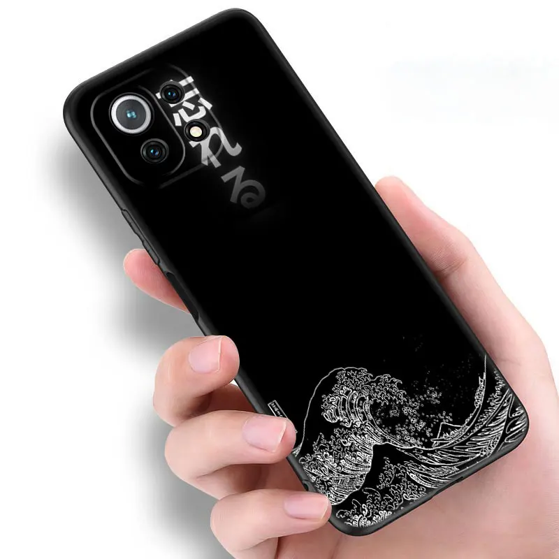 Japan The Great Wave Off Kanagawa Black Case For Xiaomi 13T 12T Pro 12 11 Lite NE 11T Pro Redmi 12 A1 A2 Plus 10A 10C 9A 9T 9C