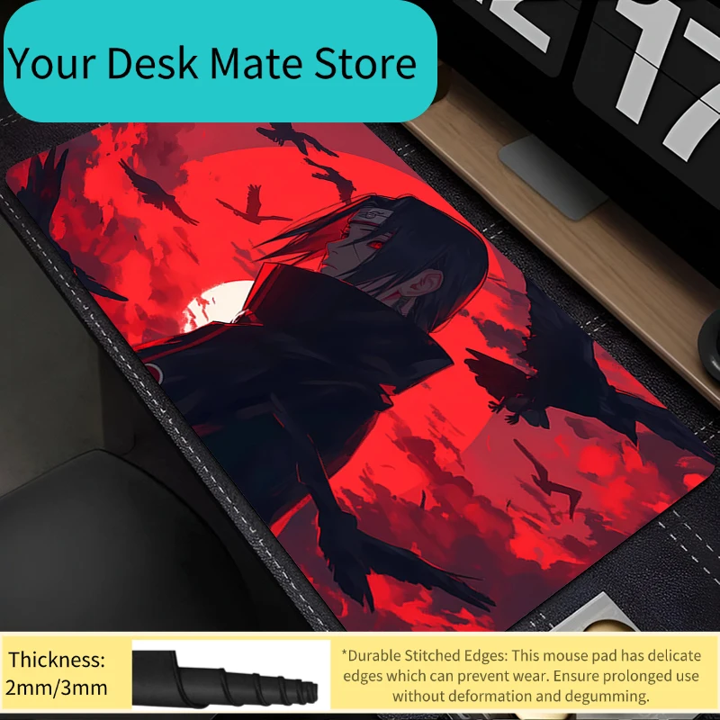 Mouse Pad Naruto Itachi Uchiha Gamers Computer Extended XXL Mousepad Laptop Desk Mouse Mat Gaming Keyboard Rubber Durable Carpet