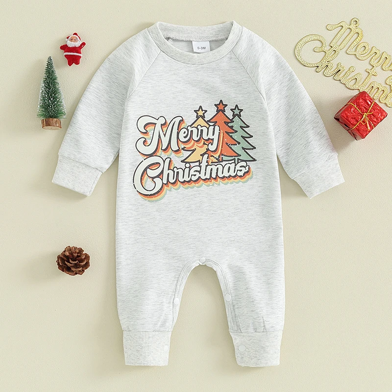 2020-10-06 Lioraitiin0-18M Neugeborene Jungen Mädchen Weihnachten Overall Patchwork Langarm Weihnachten Brief/Santa Claus Print Stram pler