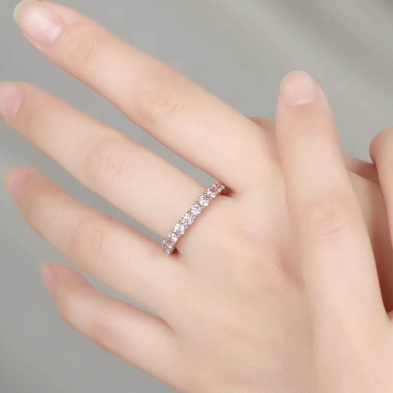 Tezzc 3mm Certified Full Moissanite Ring for Women Multiple Colors Sparkling Bridal Jewelry Wholesale 100% 925 Sterling Silver