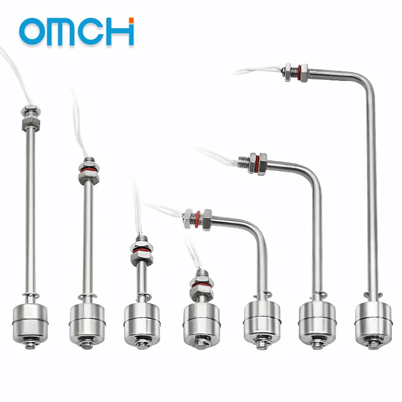 OMCH Sakelar Apung Baja Tahan Karat Sensor Tingkat Cairan Tangki Air Tahan Suhu Tinggi Sensor Aliran Otomatis Pengontrol 10W
