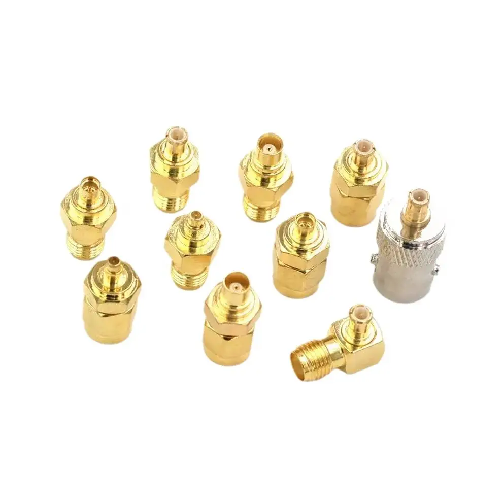 1PCS SMA to MCX MMCX Adapter SMA/MCX/MMCX-J/K Internal and External RF Coaxial Adapter Connector Antenna Gold-Plated
