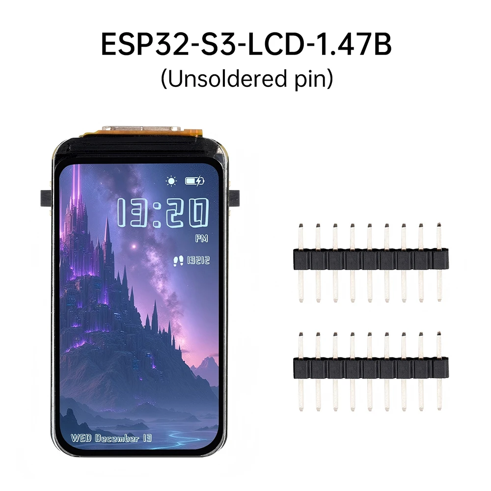 

ESP32-S3 1,47-дюймовый ЖК-экран, Wi-Fi, Bluetooth, макетная плата, разрешение 172 × 320, двухъядерный процессор, 8 МБ PSRAM, 16 МБ флэш-памяти