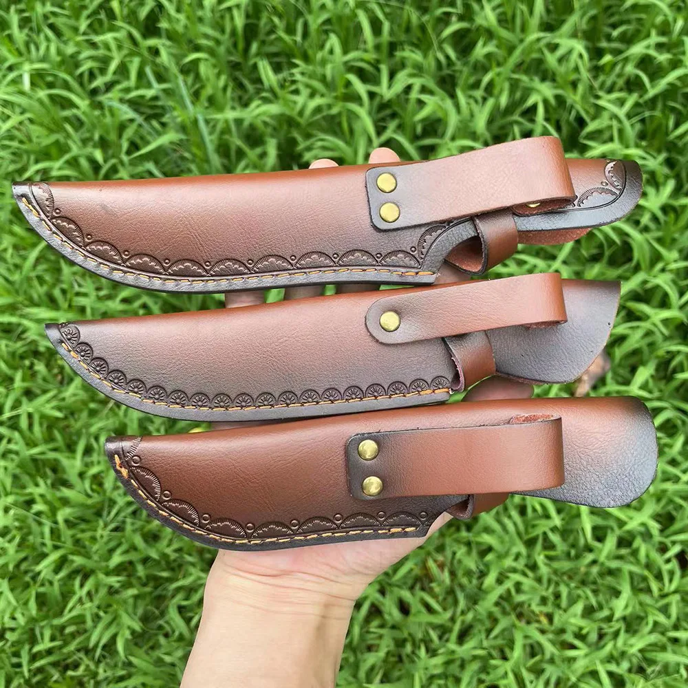 24.5 CM Protective Case Knife Two-layer Cowhide Fixed Blade Knife Cover Leather Sheath Scabbard Holsters Kitchen Knife Hunting