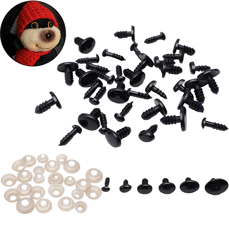 20-50 Pairs Oval Shape Plastic Safety Eyes For Toys Crafts Materials DIY Crochet Animals Black Eye Puppets Dolls Making Supplies