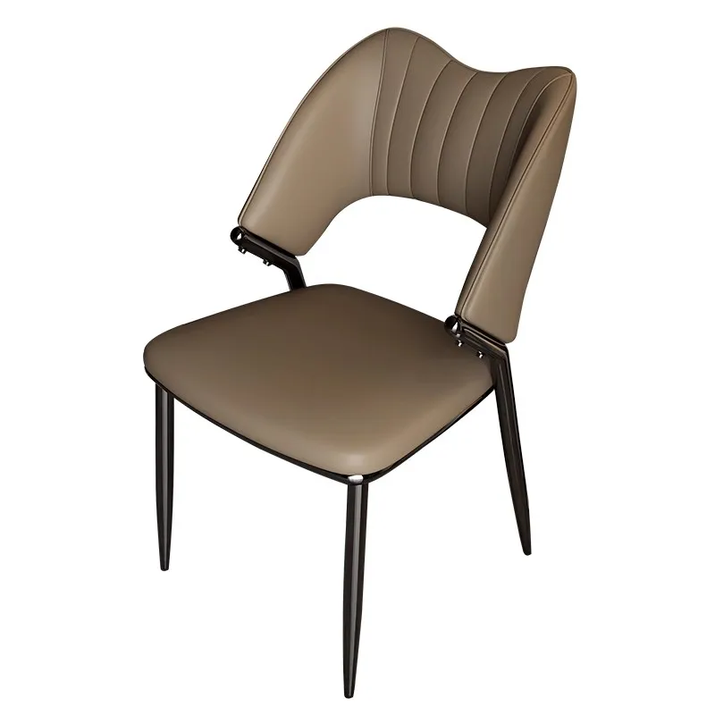 イタリアンスタイル猫スクラッチレザーバックダイニングチェア炭素鋼耐摩耗性防錆椅子