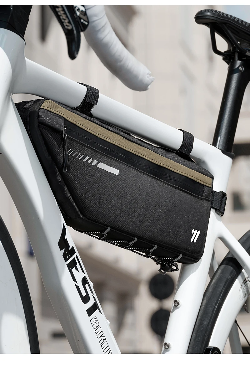 WEST BIKING 2,6L Fahrrad-Oberrohrtasche Große Kapazität Kratzfest Wasserdicht Fahrradrahmentasche MTB Rennrad Zubehör – Detail 17