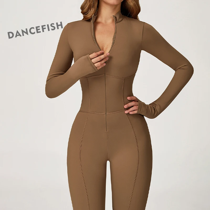 

Women's Stand Collar All-in-One Jumpsuit With Zipper Warm Long Sleeve Outdoor Leisure Sports Fitness Wear