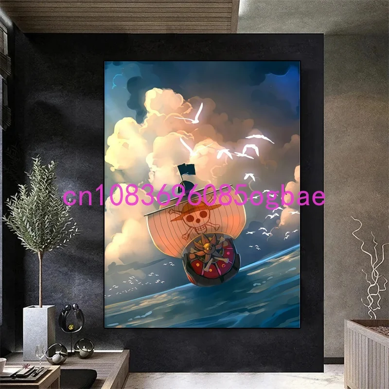 Anime Ship One Cartoon One Piece Poster Print Canvas Painting Wall Art Mural Suitable for Cafe Home Wall Decoration Picture Gift view 5