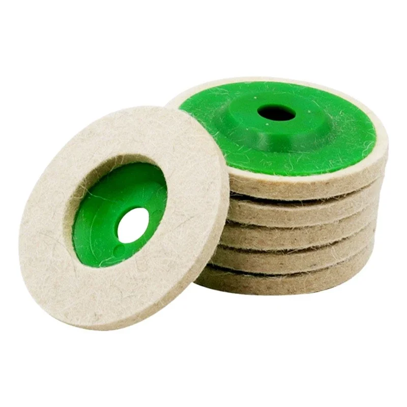 Rueda pulidora lana para amoladora angular 95/100, rueda pulidora fieltro lana para Metal, mármol y madera, 6