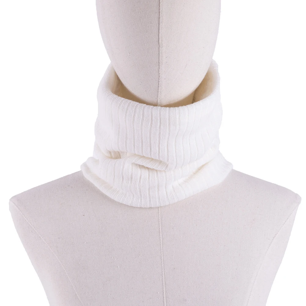 

Circle Scarf Winter Double-Layer Fleece Lined Neck Warmer Chunky Soft Knit Collar Scarf Comfortable Warm Knit Accessory