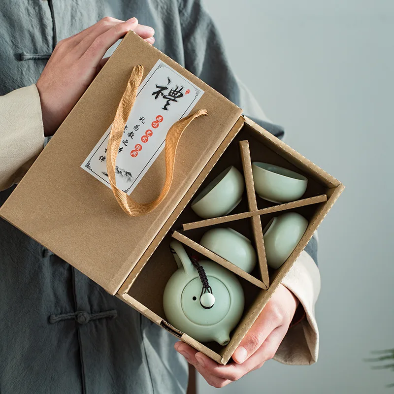 

Retro Ceramic Teacup Sets Chinese Kung Fu Tea Set Small Tasting Mugs Tea Bowls Houesehold Tea Ceremony Kitchen Drinkware Teaware