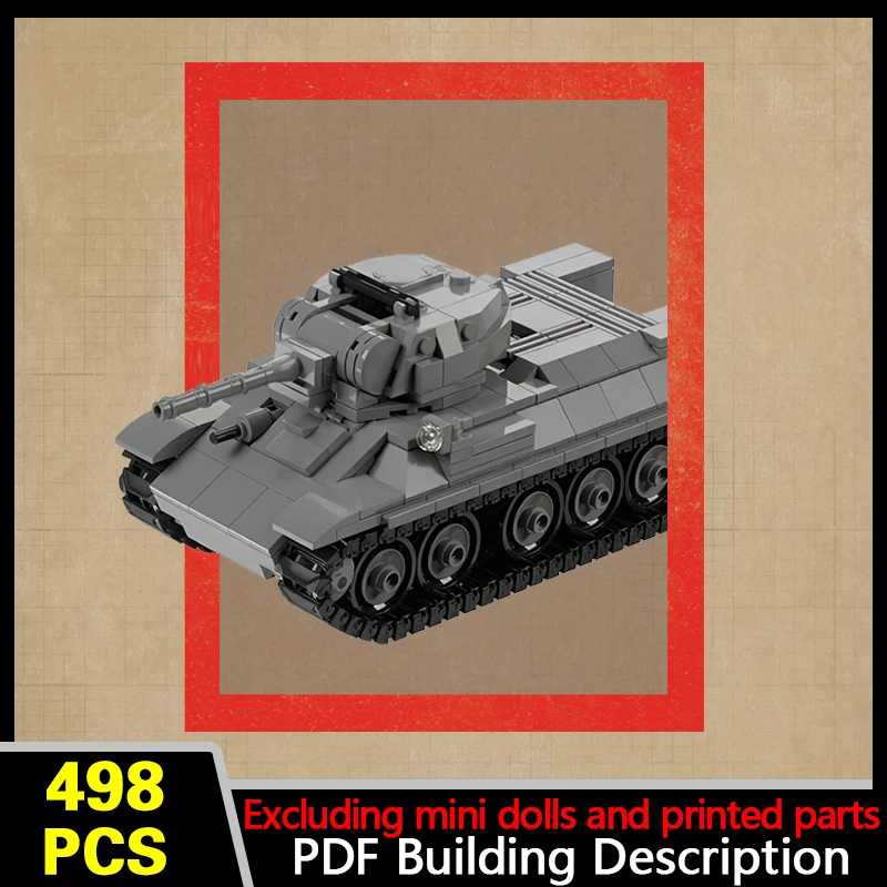 T-34 Medium Military Tank Model MOC Building Bricks War Equipment Modular Technology Gifts Holiday Assemble Children Toys Suit